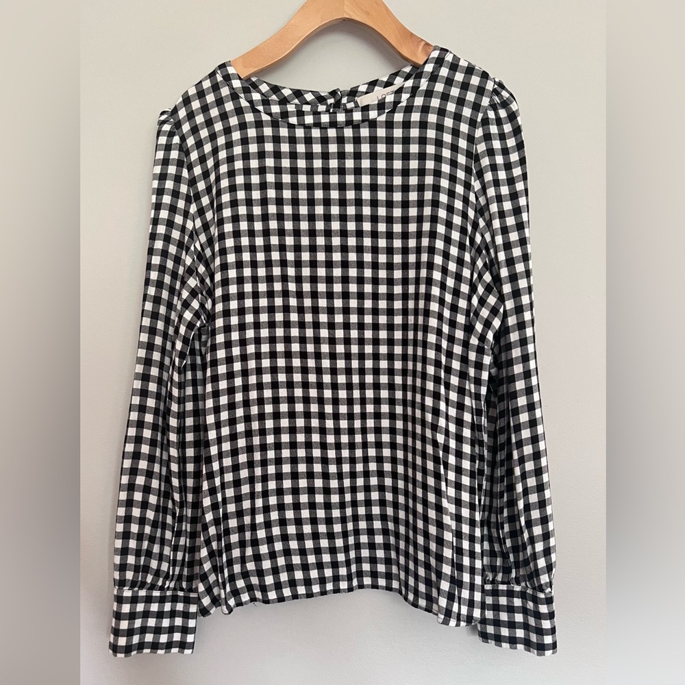 Loft gingham blouse, size large